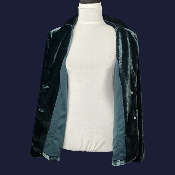 Coldwater Creek Green Velvet Blazer Jacket Size 10P NWT - Picture 7 of 13